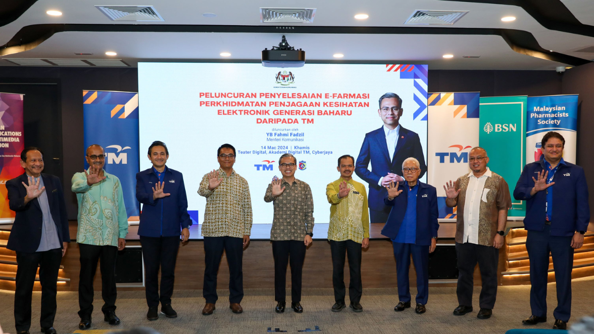 Officials at Telekom Malaysia event launching new digital infrastructure partnership