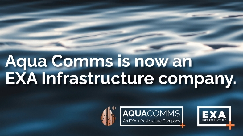 Ocean-themed visual announcing a company acquisition in subsea connectivity